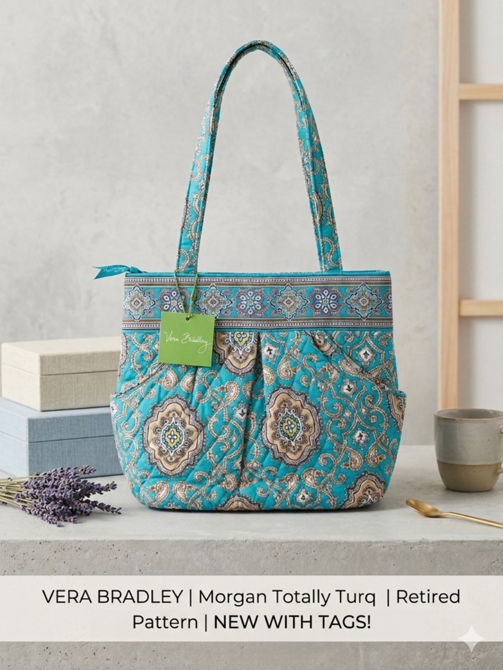 Vera Bradley Morgan Tote in Turquoise Medallion Print